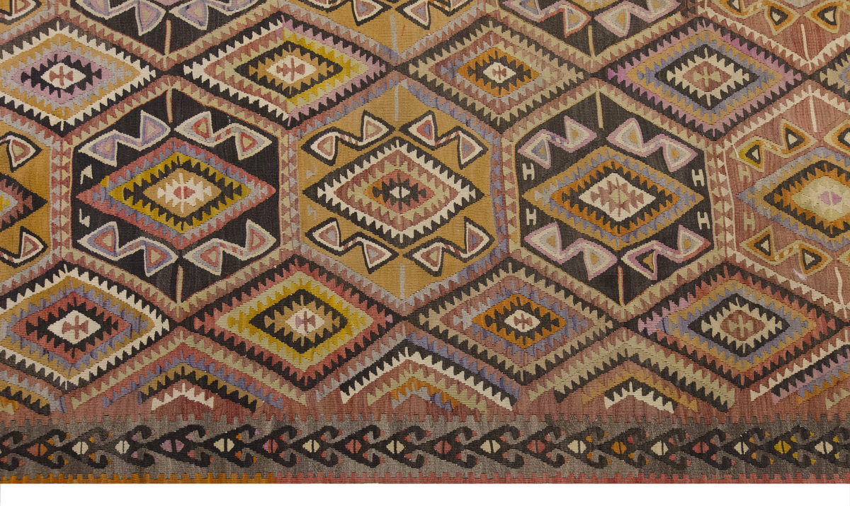 Vintage Large Adana Kilim, 235 x 471 cm / 7.9 x 15.5 ft Kilim