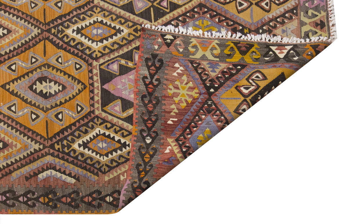 Vintage Large Adana Kilim, 235 x 471 cm / 7.9 x 15.5 ft Kilim