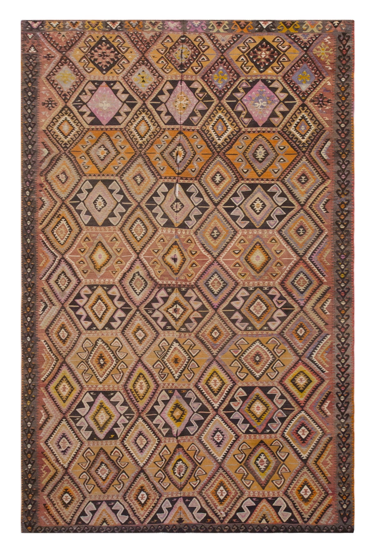 Vintage Large Adana Kilim, 235 x 471 cm / 7.9 x 15.5 ft Kilim