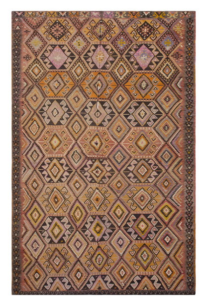 Vintage Large Adana Kilim, 235 x 471 cm / 7.9 x 15.5 ft Kilim