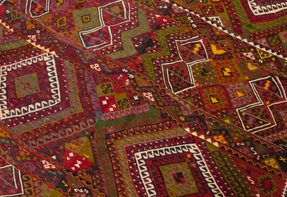 Vintage Large Adıyaman Kilim, 194 x 426 cm / 6.4 x 14 ft Kilim