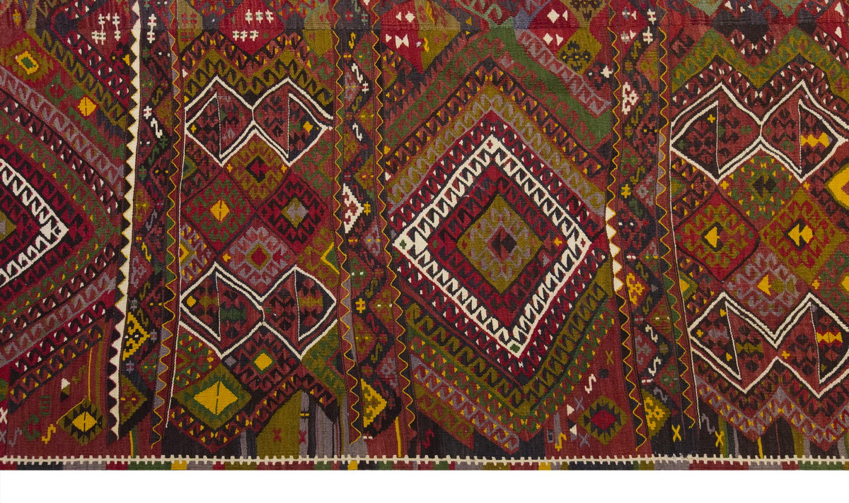 Vintage Large Adıyaman Kilim, 194 x 426 cm / 6.4 x 14 ft Kilim
