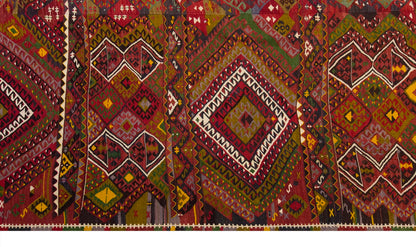 Vintage Large Adıyaman Kilim, 194 x 426 cm / 6.4 x 14 ft Kilim