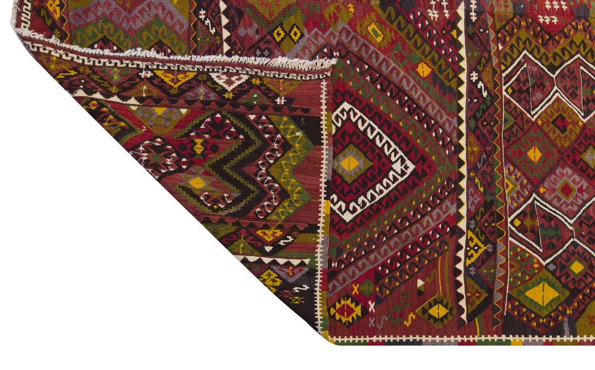 Vintage Large Adıyaman Kilim, 194 x 426 cm / 6.4 x 14 ft Kilim