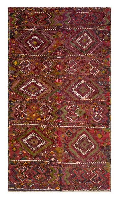 Vintage Large Adıyaman Kilim, 194 x 426 cm / 6.4 x 14 ft Kilim