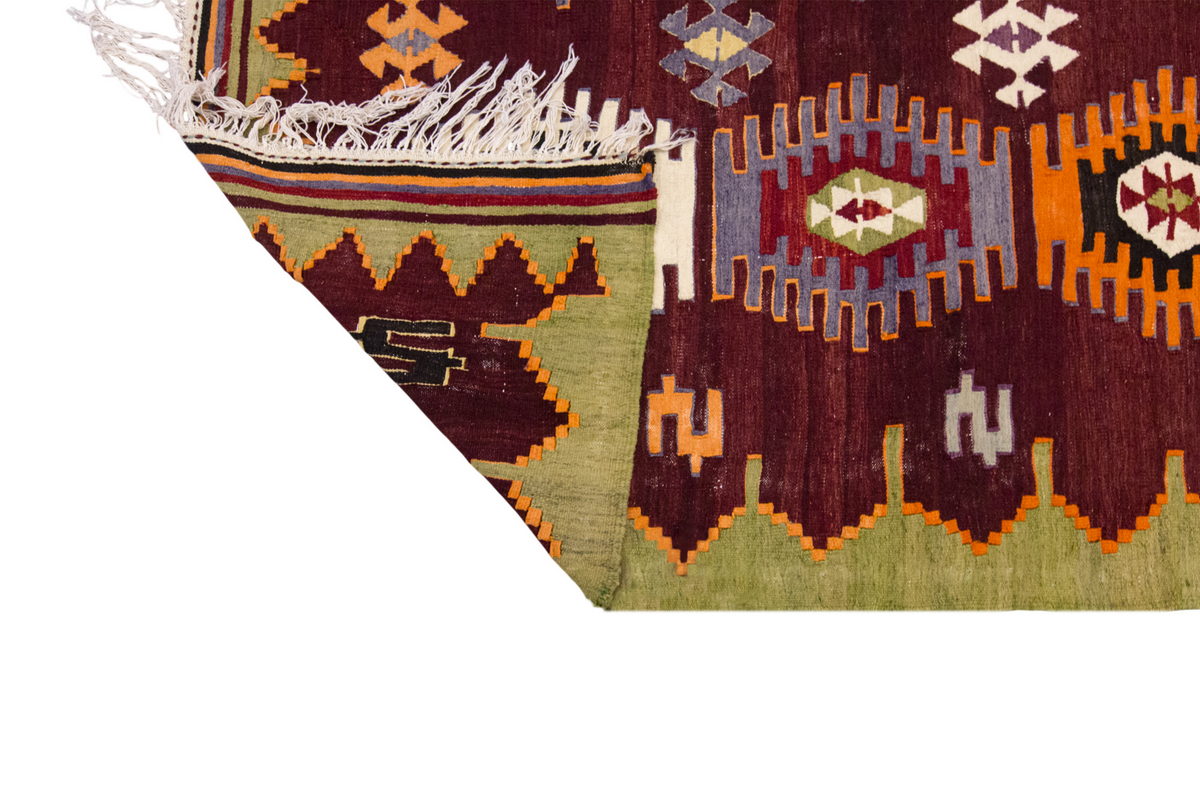 Vintage Large Afyon Dazkırı Kilim, 203 x 327 cm / 6.8 x 10.9 ft Kilim