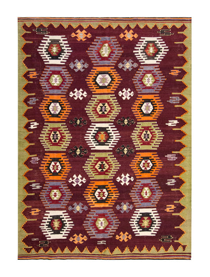 Vintage Large Afyon Dazkırı Kilim, 203 x 327 cm / 6.8 x 10.9 ft Kilim