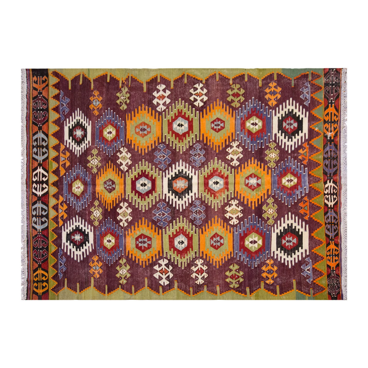 Vintage Large Afyon Dazkırı Kilim, 220 x 391 cm / 7.3 x 13 ft Kilim