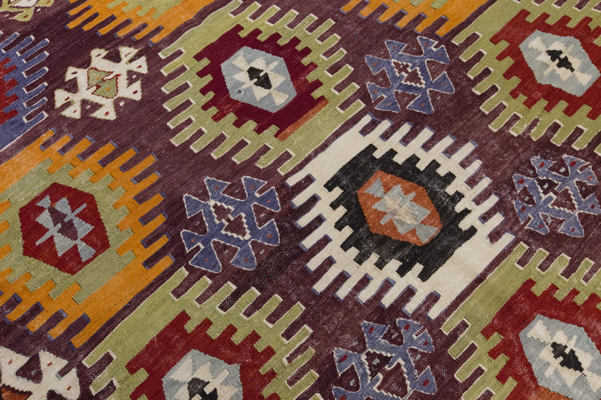 Vintage Large Afyon Dazkırı Kilim, 220 x 391 cm / 7.3 x 13 ft Kilim