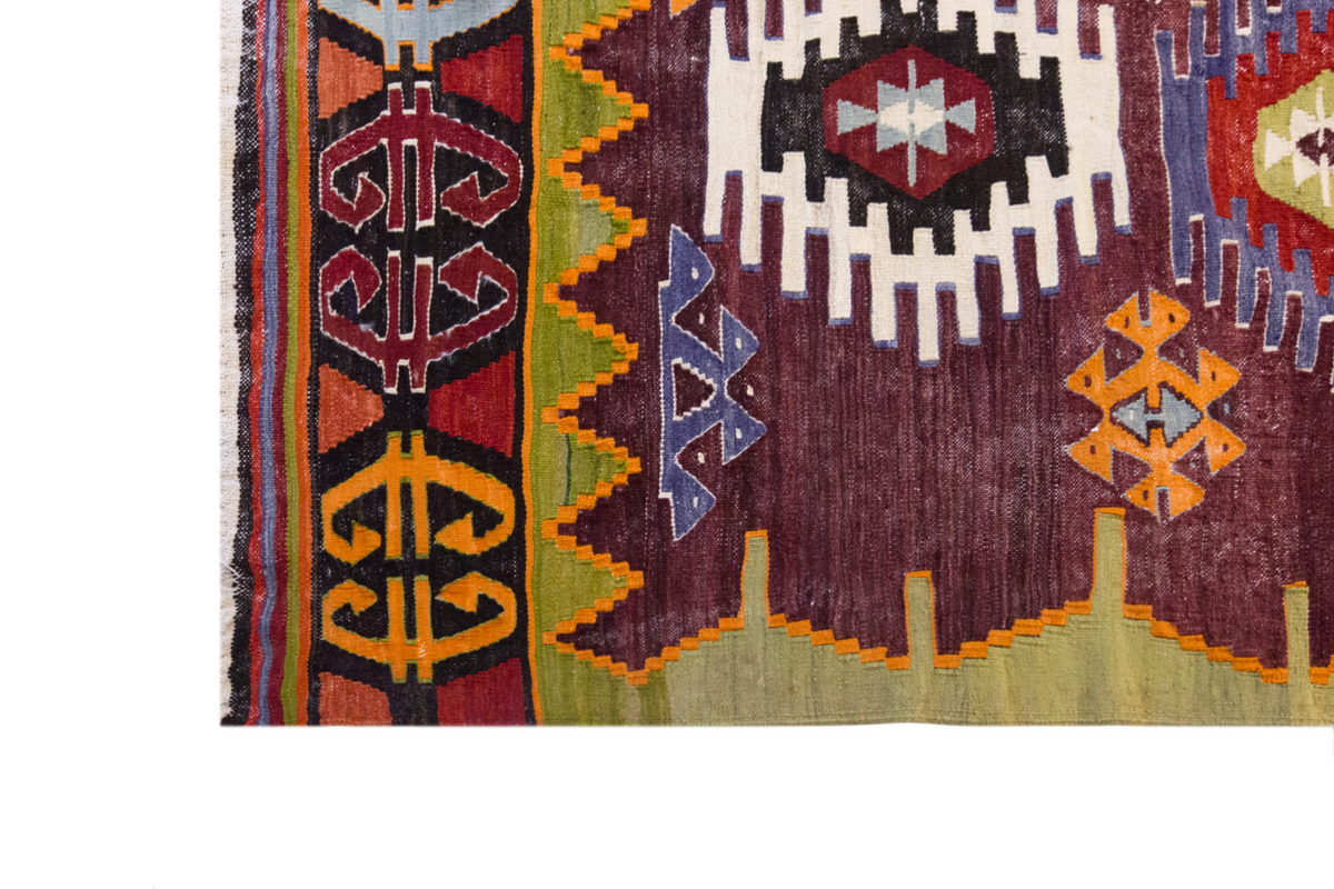 Vintage Large Afyon Dazkırı Kilim, 220 x 391 cm / 7.3 x 13 ft Kilim