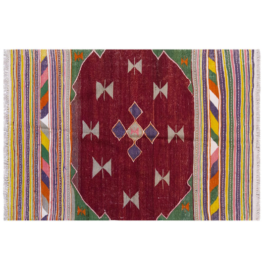 Vintage Large Afyon Kilim, 144 x 210 cm / 4.9 x 7 ft Kilim