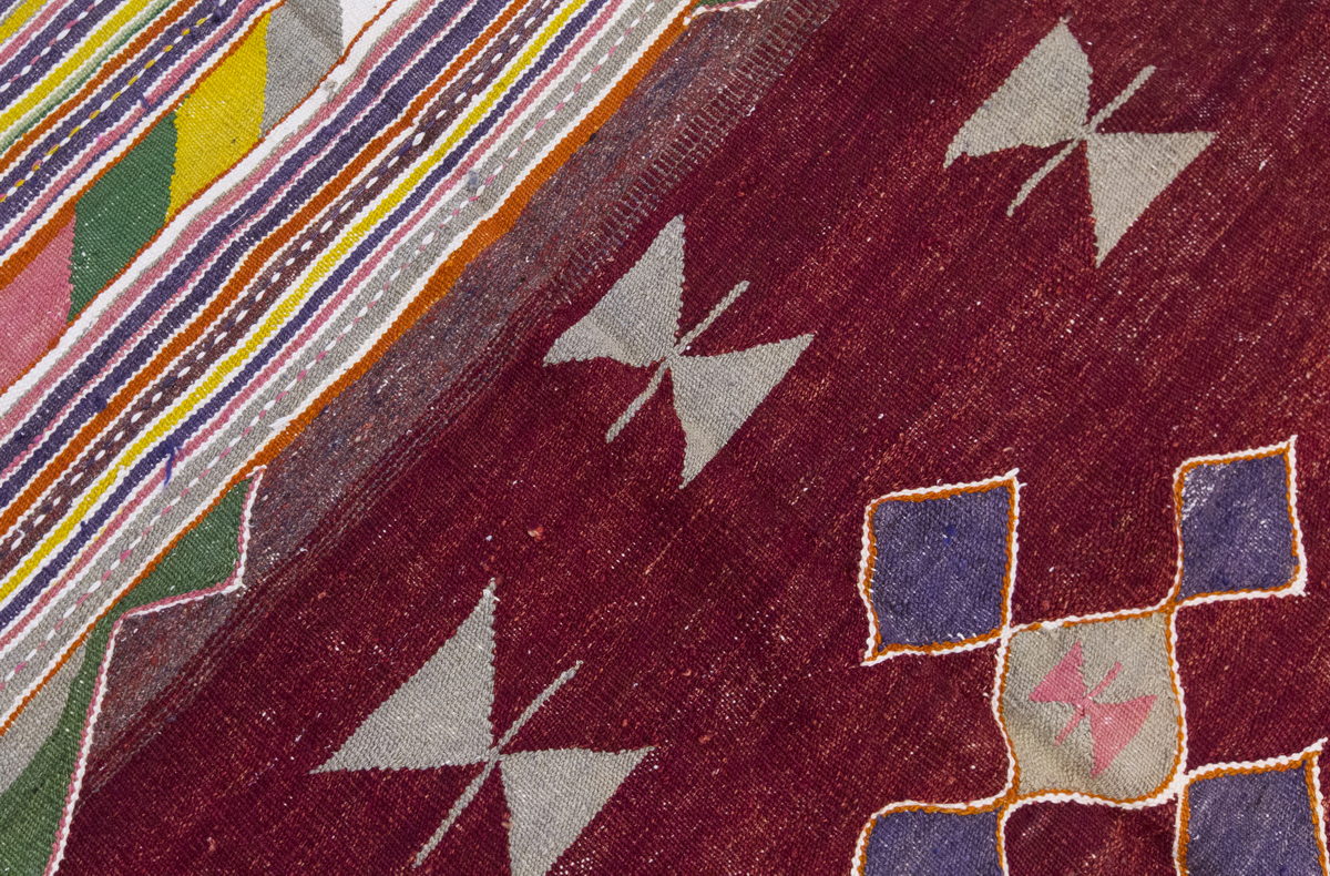 Vintage Large Afyon Kilim, 144 x 210 cm / 4.9 x 7 ft Kilim