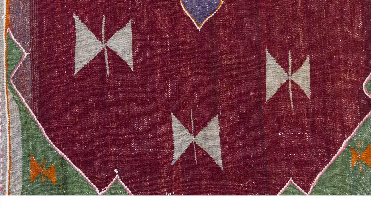 Vintage Large Afyon Kilim, 144 x 210 cm / 4.9 x 7 ft Kilim