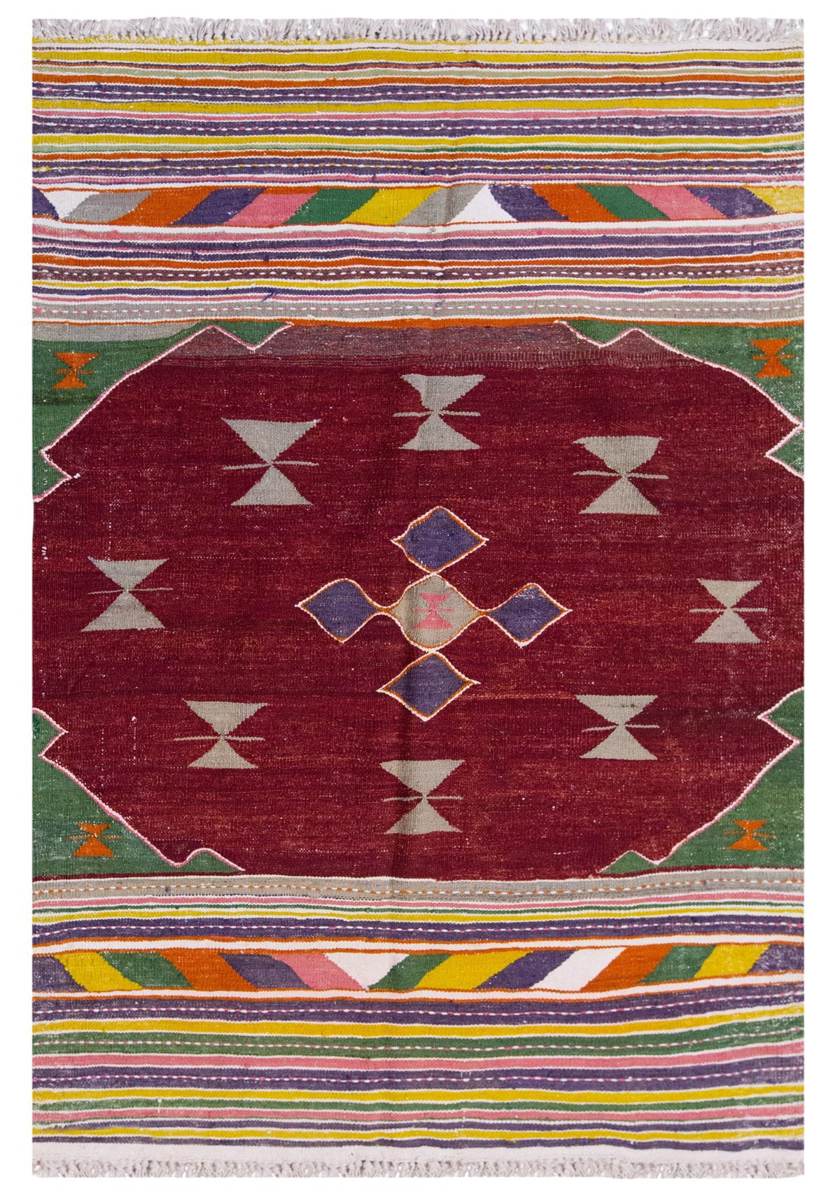 Vintage Large Afyon Kilim, 144 x 210 cm / 4.9 x 7 ft Kilim