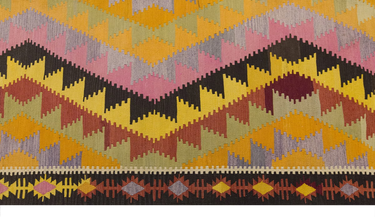 Vintage Large Afyon Kilim, 199 x 324 cm / 6.6 x 10.8 ft Kilim