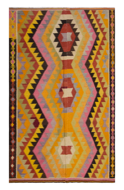 Vintage Large Afyon Kilim, 199 x 324 cm / 6.6 x 10.8 ft Kilim