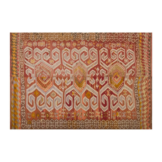 Vintage Large Afyon Kilim, 232 x 294 cm / 7.7 x 9.8 ft Kilim