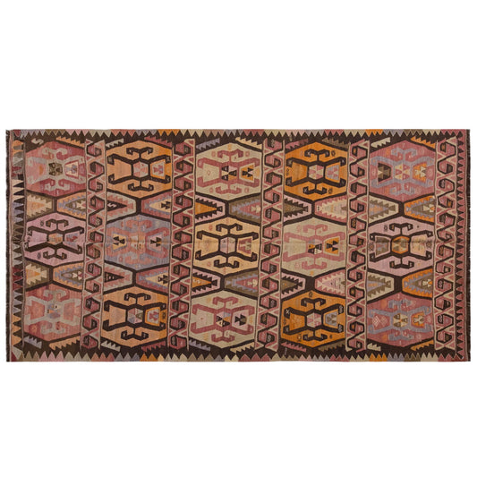 Vintage Large Anatolian Kilim, 189 x 394 cm / 6.2 x 13 ft Kilim
