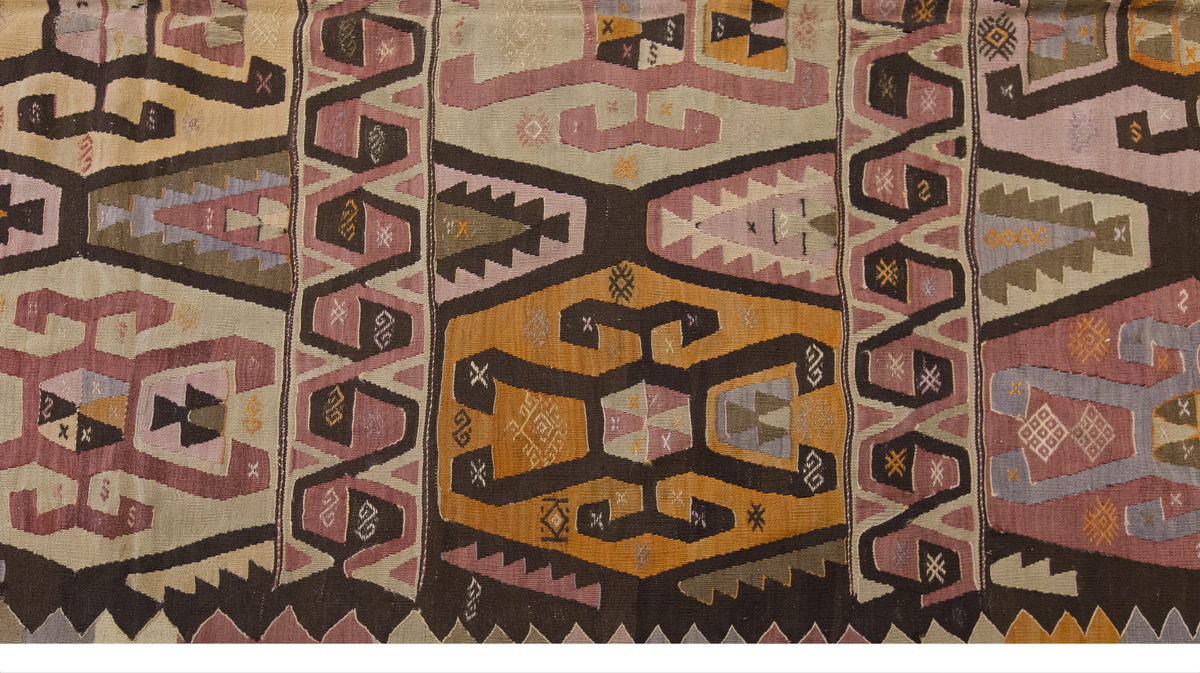 Vintage Large Anatolian Kilim, 189 x 394 cm / 6.2 x 13 ft Kilim