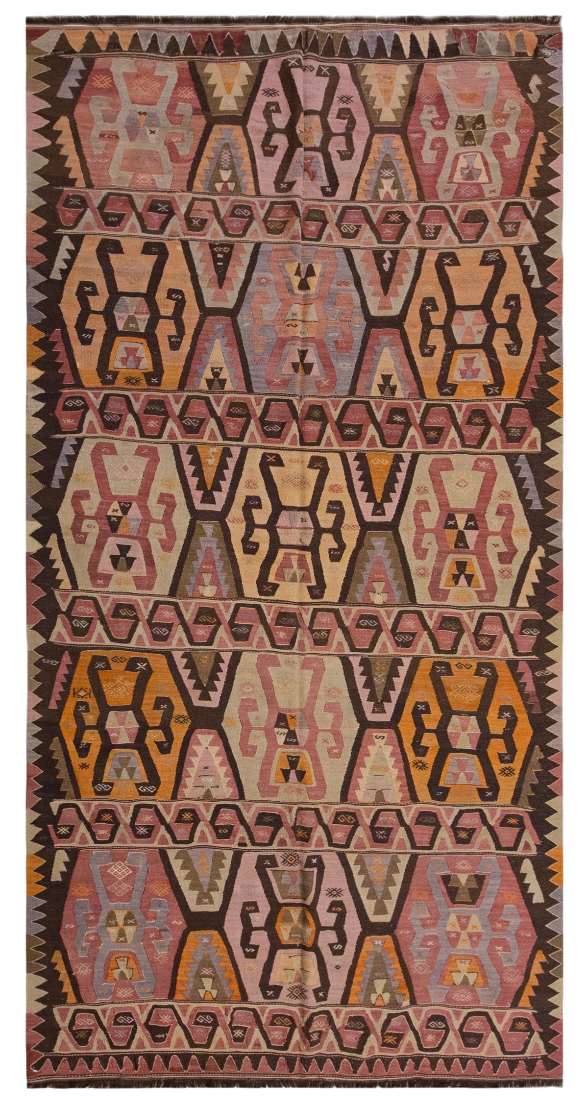Vintage Large Anatolian Kilim, 189 x 394 cm / 6.2 x 13 ft Kilim