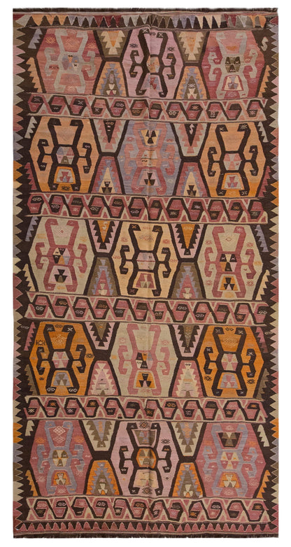 Vintage Large Anatolian Kilim, 189 x 394 cm / 6.2 x 13 ft Kilim