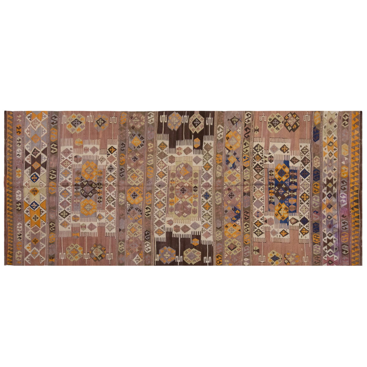 Vintage Large Aydın Kilim, 169 x 382 cm / 5.7 x 12.6 ft Kilim