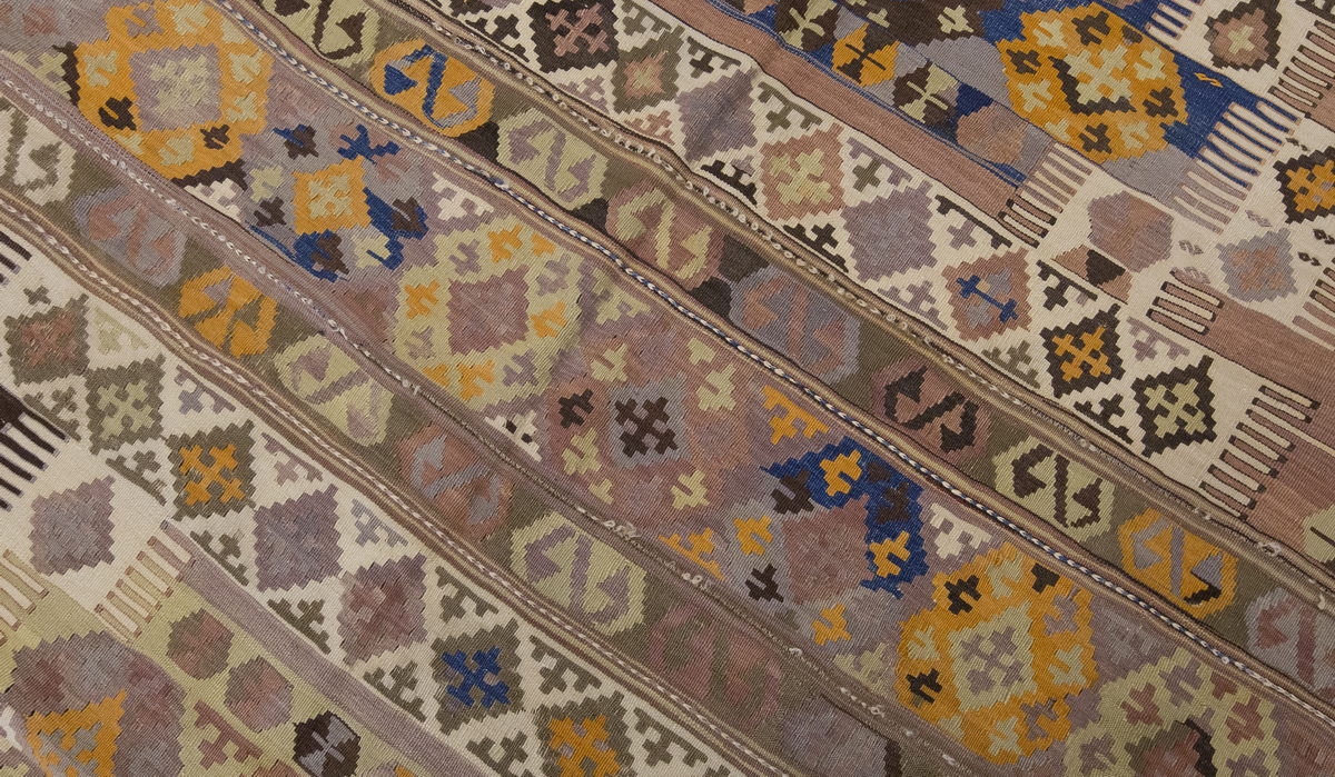 Vintage Large Aydın Kilim, 169 x 382 cm / 5.7 x 12.6 ft Kilim