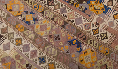 Vintage Large Aydın Kilim, 169 x 382 cm / 5.7 x 12.6 ft Kilim