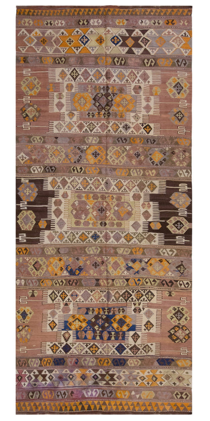 Vintage Large Aydın Kilim, 169 x 382 cm / 5.7 x 12.6 ft Kilim