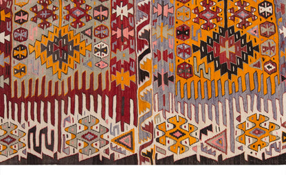 Vintage Large Aydın Kilim, 185 x 400 cm / 6 x 13.1 ft Kilim
