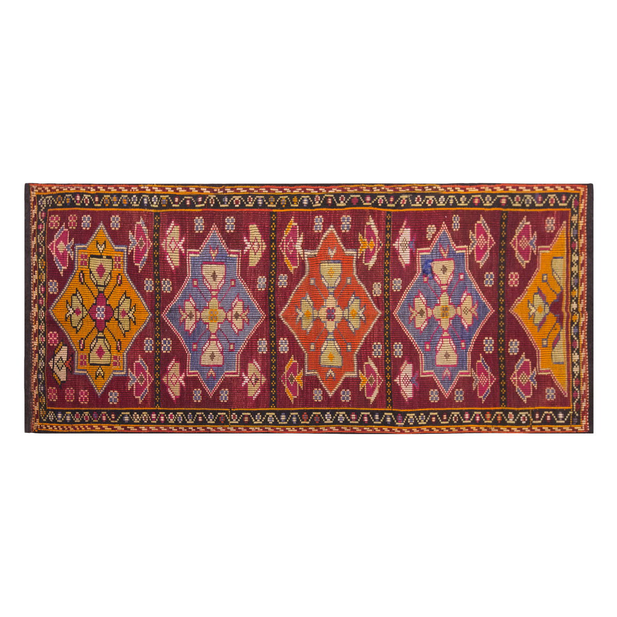 Vintage Large Cicim Rug, 130 x 292 cm / 4.3 x 9.7 feet