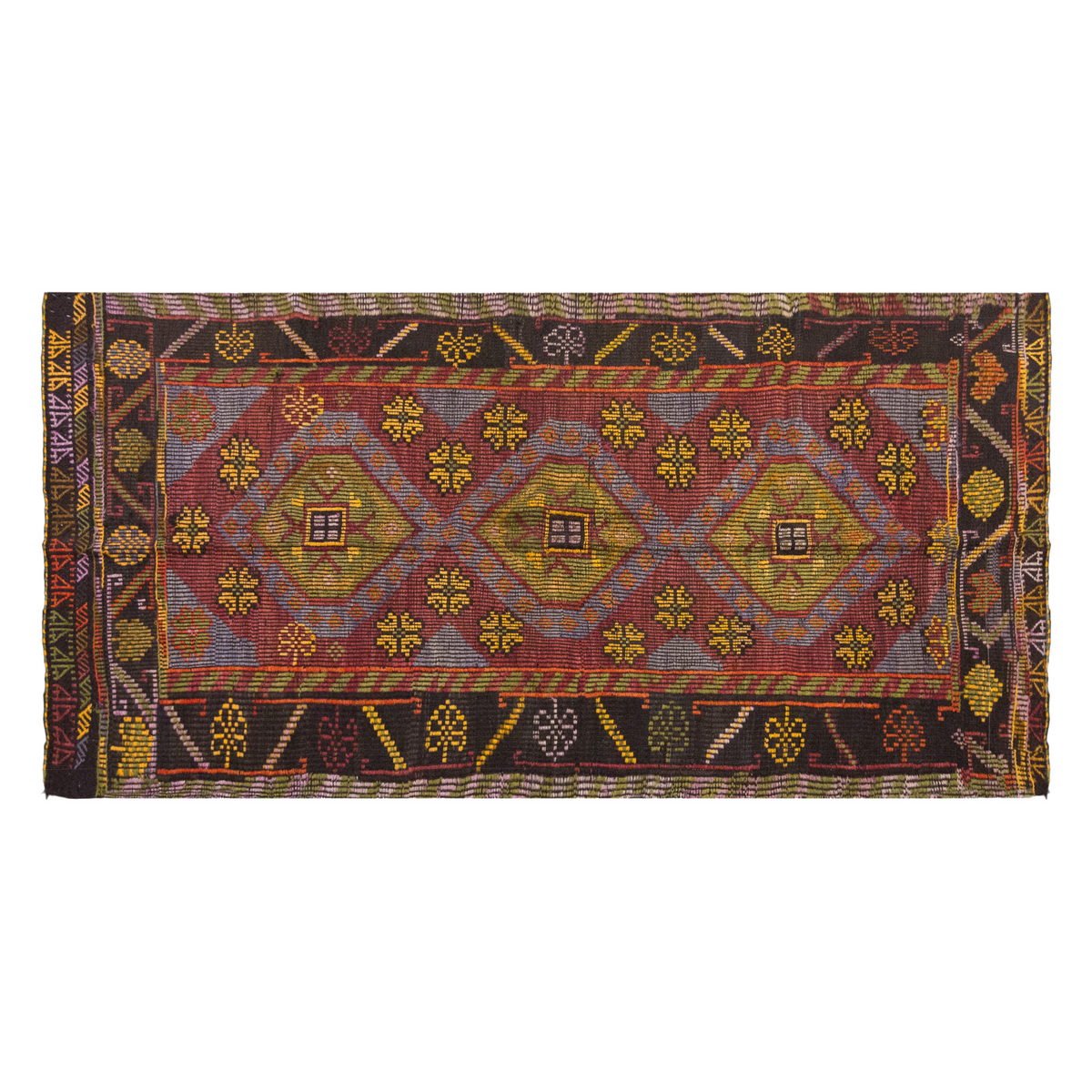 Vintage Large Cicim Rug, 150 x 298 cm / 5 x 9.9 feet