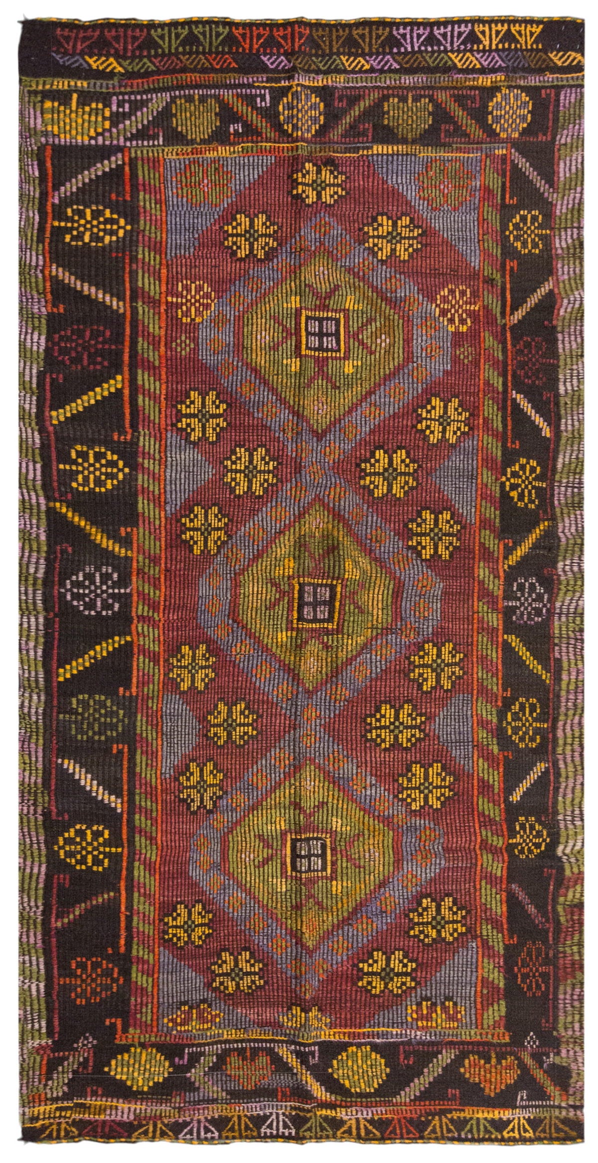 Vintage Large Cicim Rug, 150 x 298 cm / 5 x 9.9 feet