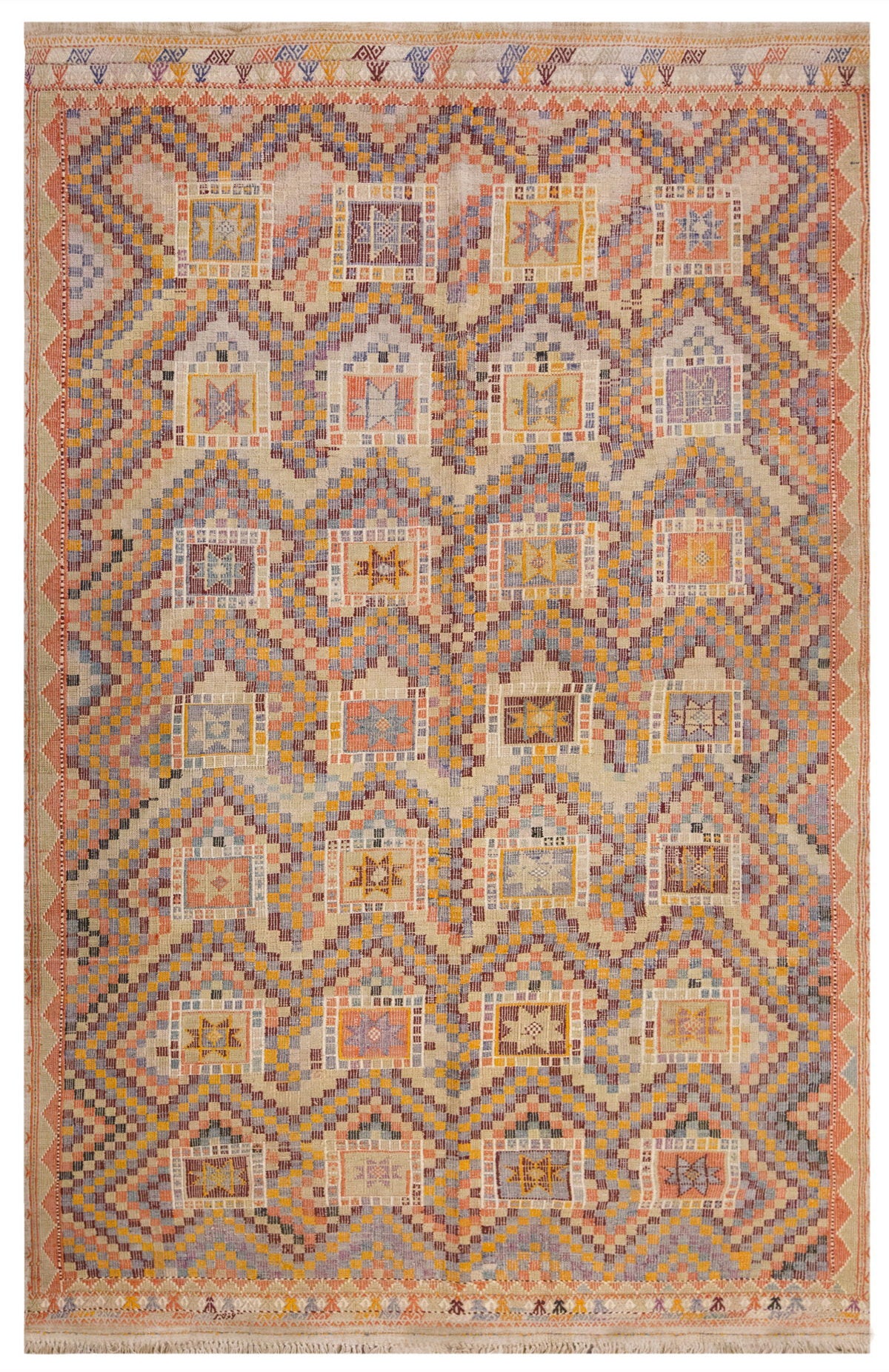Vintage Large Cicim Rug, 186 x 277 cm / 6.1 x 9.1 feet
