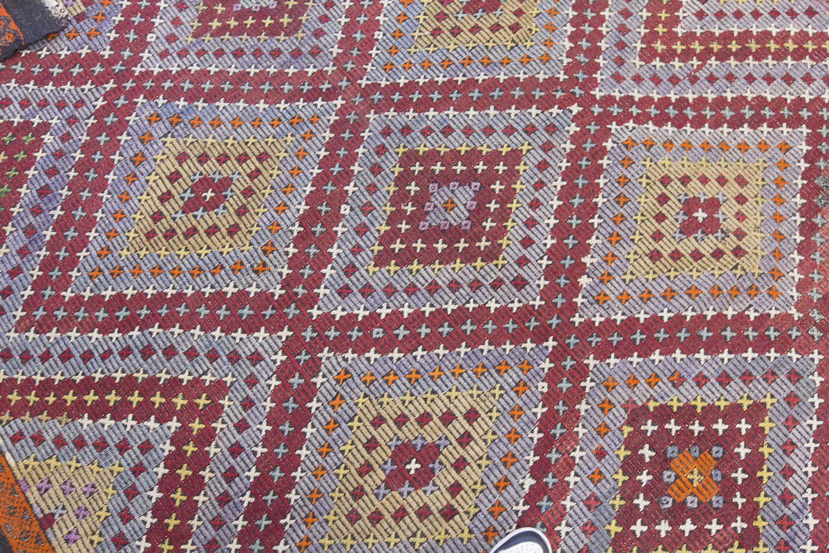 Vintage Large Cicim Rug, 188 x 362 cm / 6.2 x 12 feet