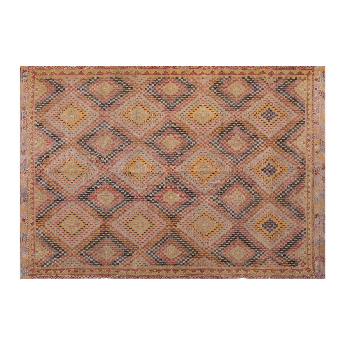 Vintage Large Cicim Rug, 204 x 310cm /6.8 x 10.2 feet