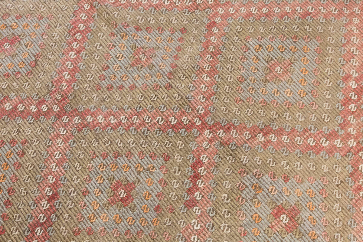 Vintage Large Cicim Rug, 204 x 355 cm / 6.8 x 11.8 feet