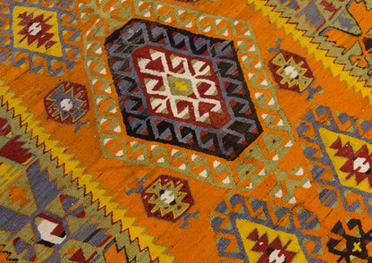 Vintage Large Denizli Çal Kilim, 158 x 248 cm / 5.2 x 8.2 ft Kilim