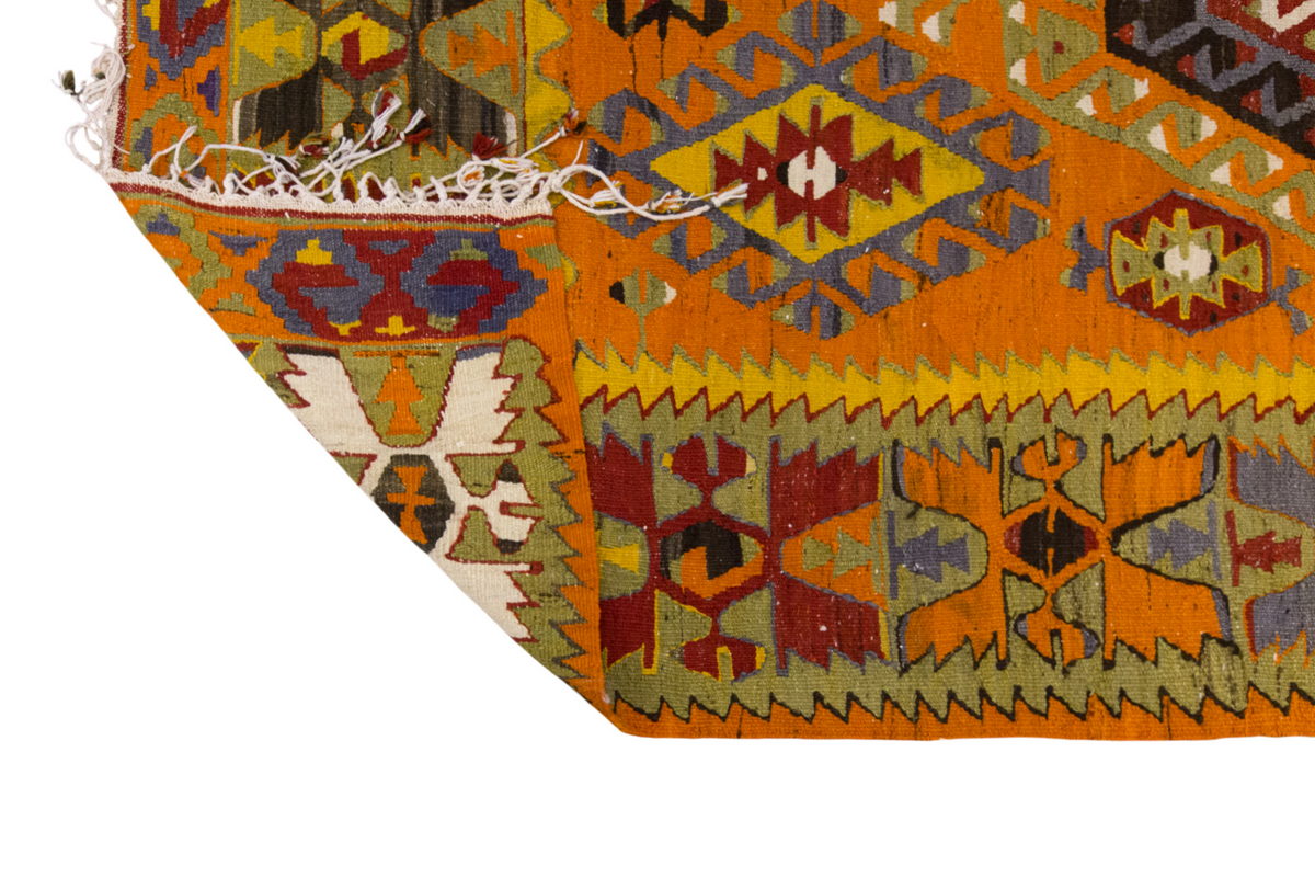Vintage Large Denizli Çal Kilim, 158 x 248 cm / 5.2 x 8.2 ft Kilim