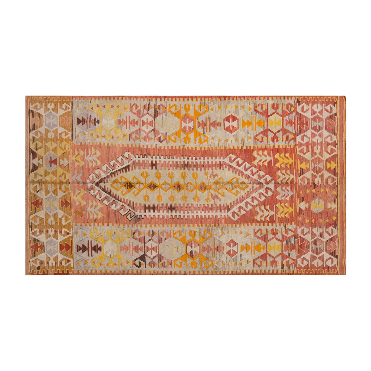 Vintage Large Denizli-Çal Kilim, 160 x 294 cm / 5.3 x 9.8 ft Kilim