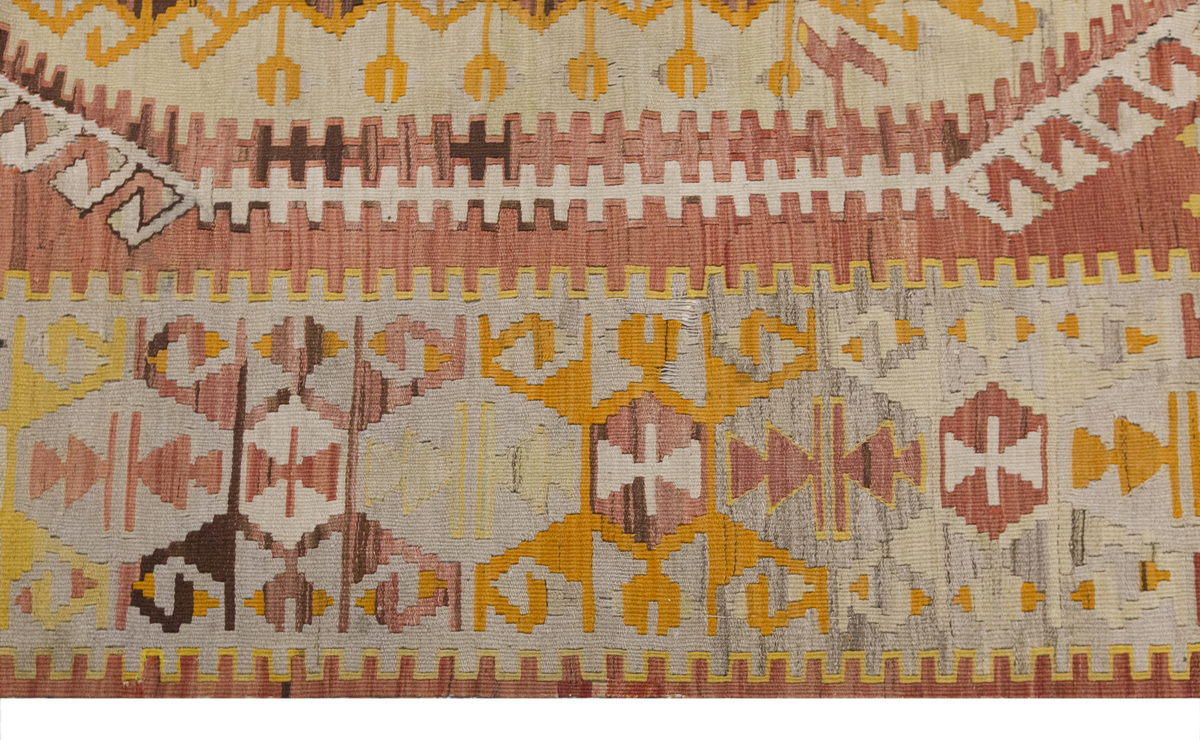Vintage Large Denizli-Çal Kilim, 160 x 294 cm / 5.3 x 9.8 ft Kilim