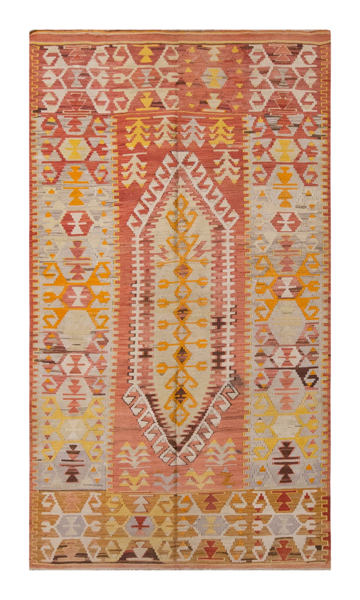 Vintage Large Denizli-Çal Kilim, 160 x 294 cm / 5.3 x 9.8 ft Kilim
