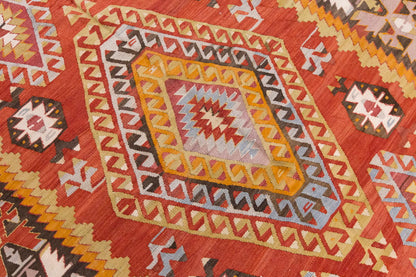 Vintage Large Denizli Çal Kilim, 170 x 316 cm / 5.7 x 10.4 ft Kilim