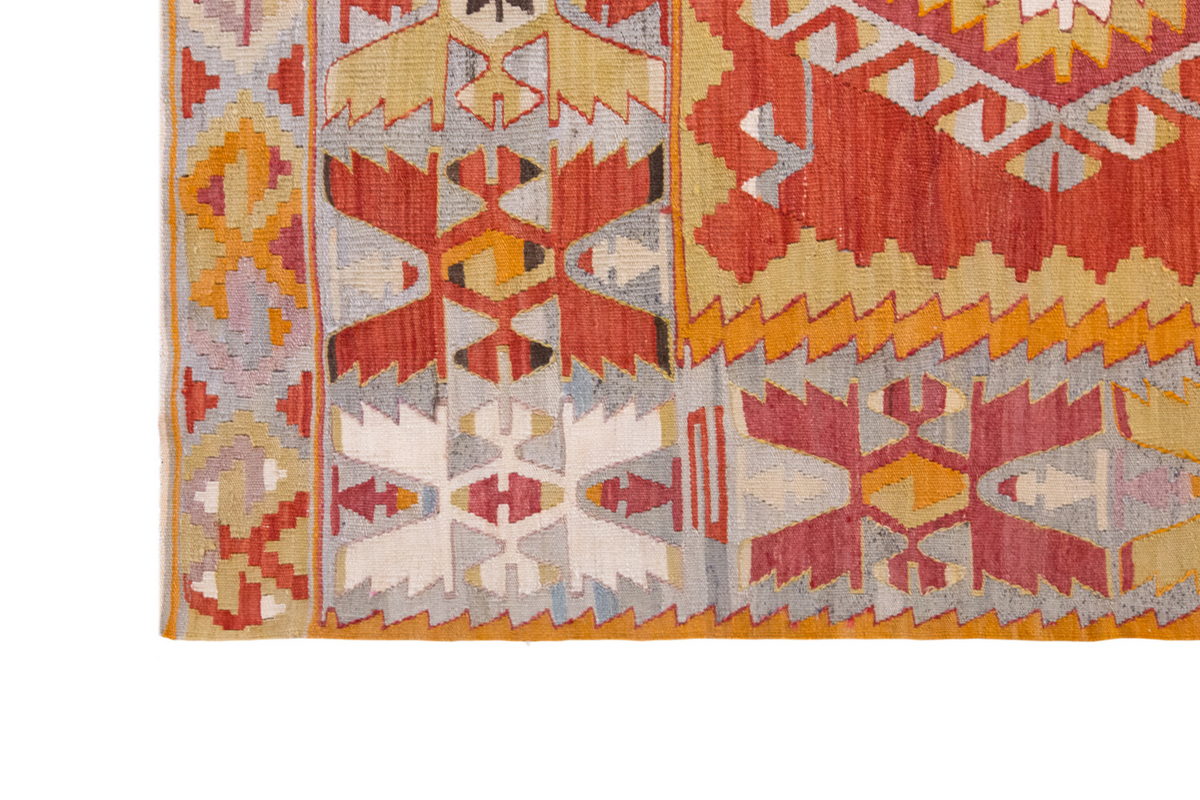 Vintage Large Denizli Çal Kilim, 170 x 316 cm / 5.7 x 10.4 ft Kilim