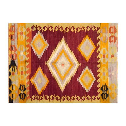 Vintage Large Denizli Çal Kilim, 174 x 311 cm / 5.9 x 10.2 ft Kilim
