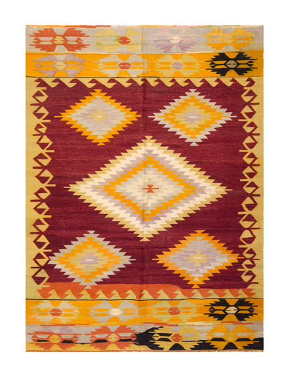 Vintage Large Denizli Çal Kilim, 174 x 311 cm / 5.9 x 10.2 ft Kilim