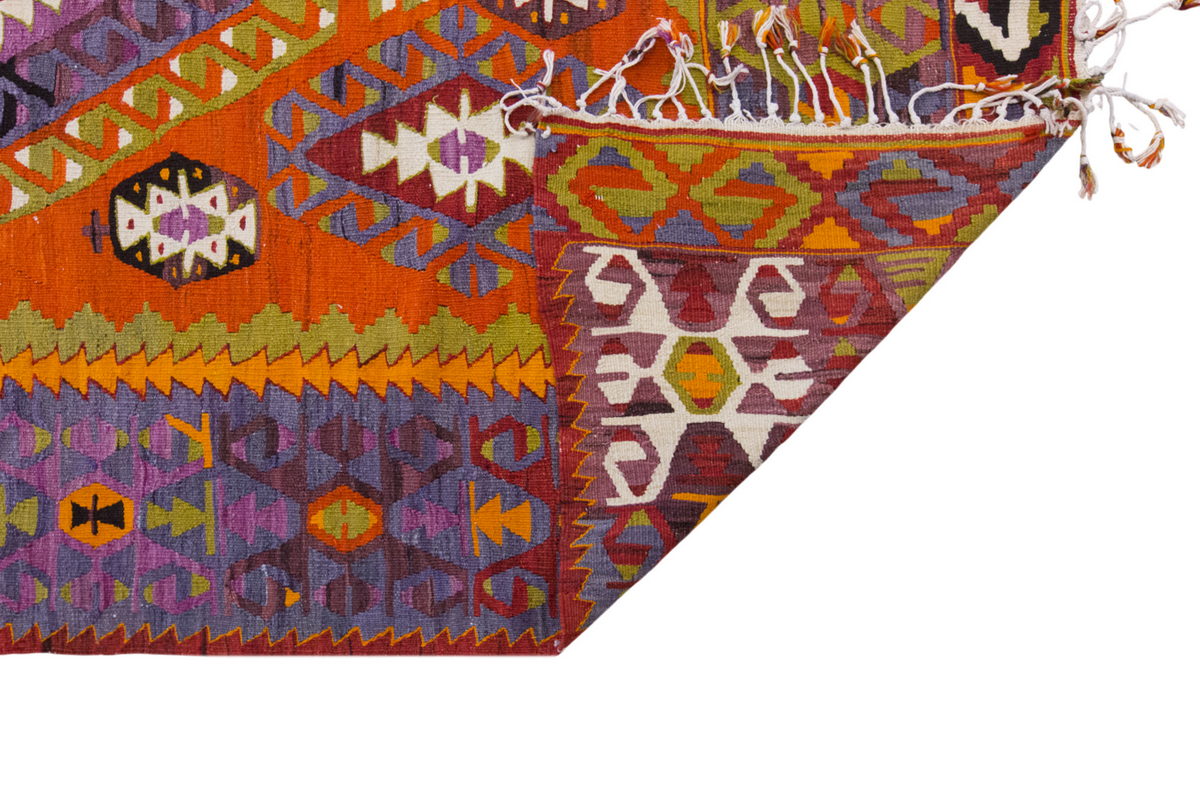 Vintage Large Denizli Çal Kilim, 178 x 300 cm / 6 x 10 ft Kilim