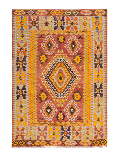 Vintage Large Denizli Çal Kilim, 181 x 292 cm / 6 x 9.7 ft Kilim