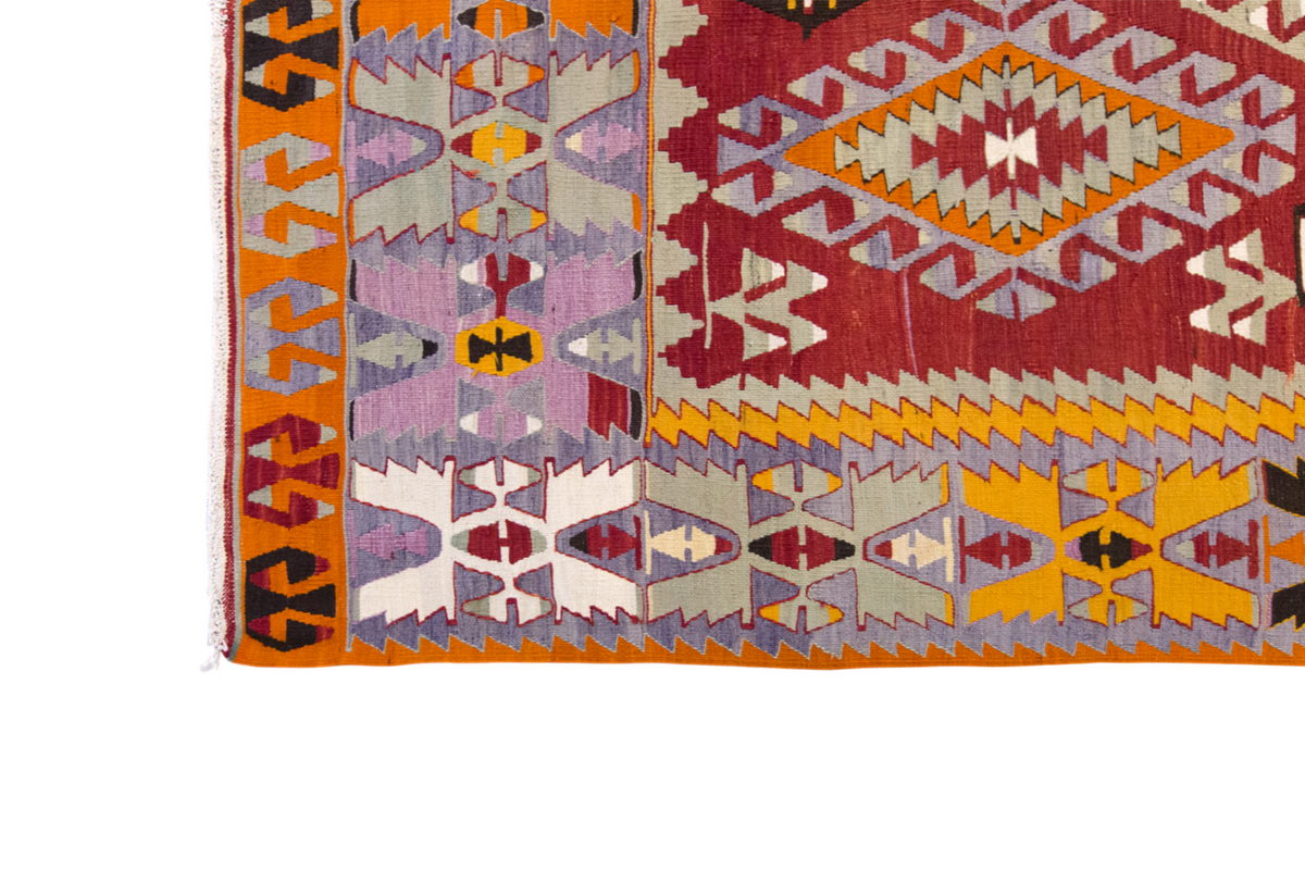 Vintage Large Denizli Çal Kilim, 182 x 291 cm / 6 x 9.7 ft Kilim