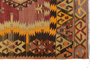 Vintage Large Denizli Çal Kilim, 189 x 334 cm / 6.2 x 11 ft Kilim